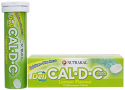 รูปภาพของ NUTRAKAL DELI CAL-D-C 1000 Lemon Flavour (10เม็ดฟู่ x3หลอด) นูทราแคล เดลี่ แคล-ดี-ซี 1000 รสมะนาว 